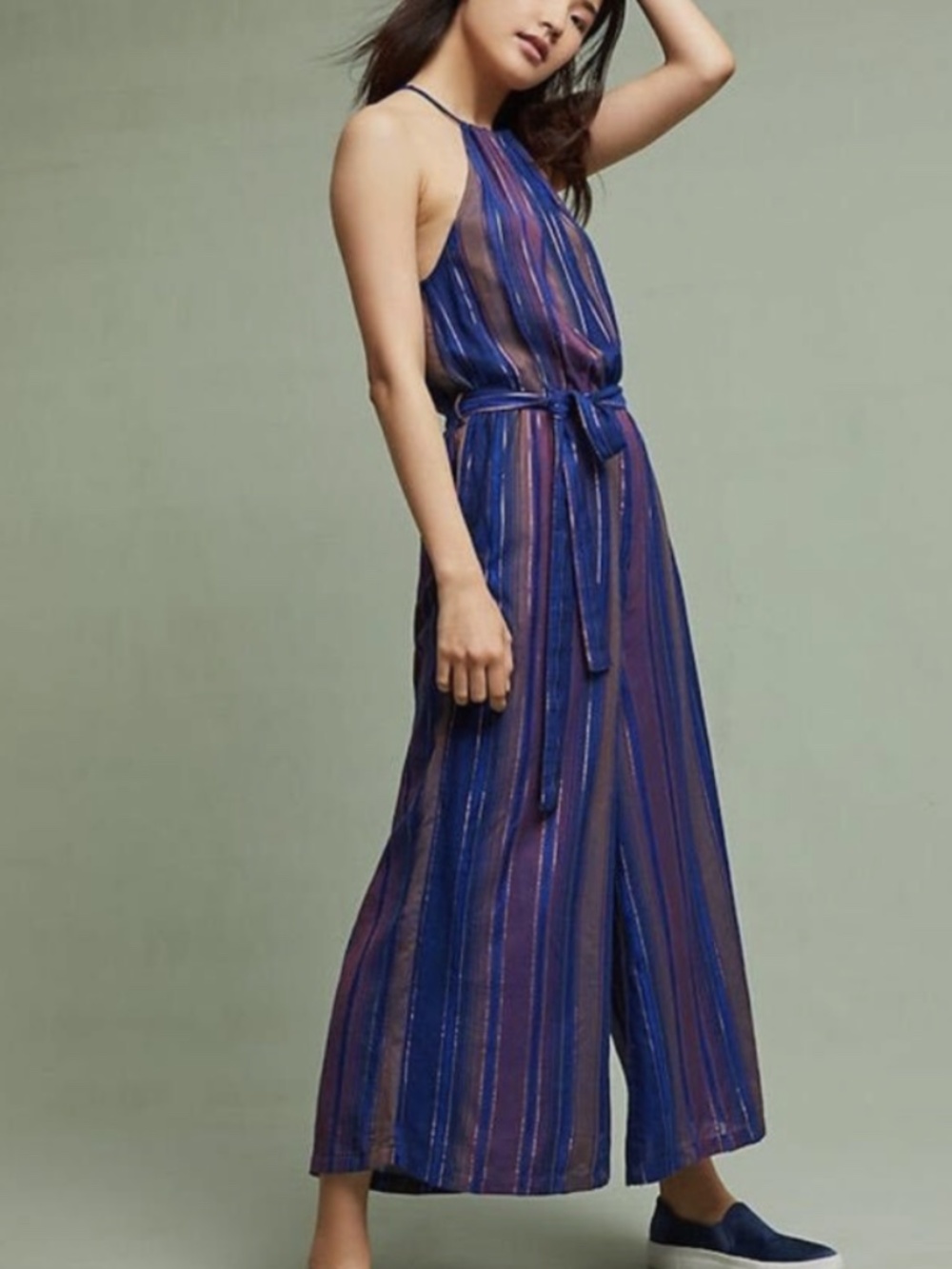 NWT Anthropologie Cleobella Lois Wide Leg Jumpsuit Size 8 Halter Boho Vacation